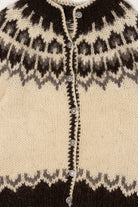 Vintage Brown And Ivory Fair Isle Cardigan Sweater (1990s)