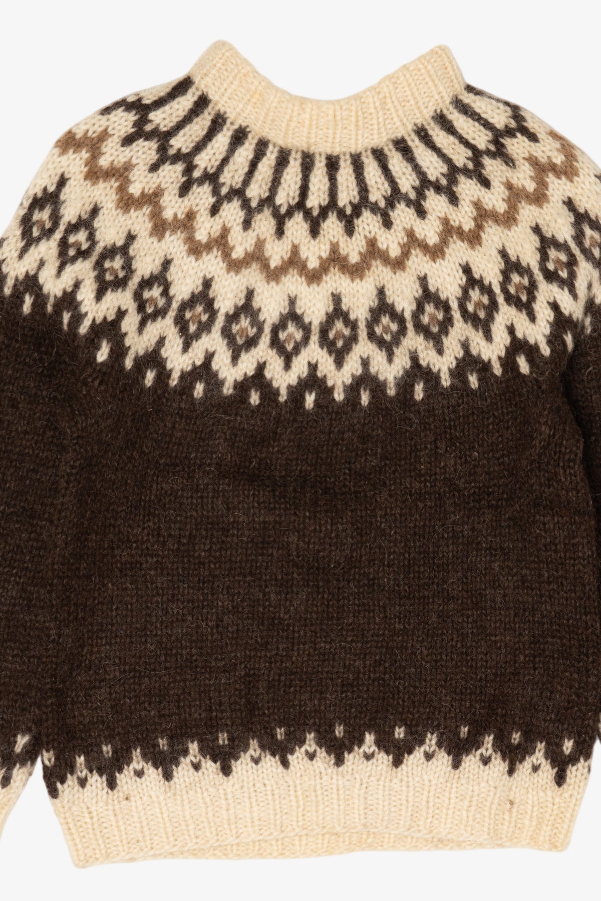 Vintage Dark Brown Fair Isle Sweater (1990s)