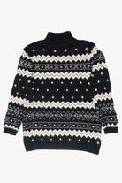 Liz Claiborne Black Fair Isle Sweater (1990s)