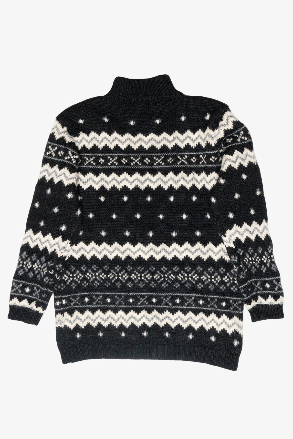 Liz Claiborne Black Fair Isle Sweater (1990s)