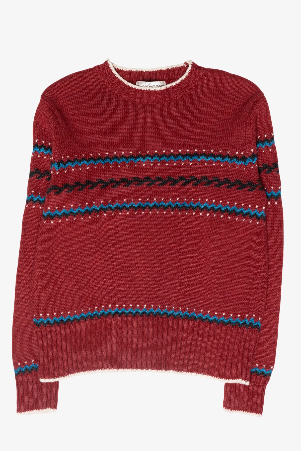 Evan-Picore Red Fair Isle Vintage Sweater (1990s)