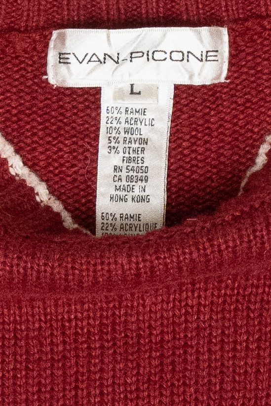 Evan-Picore Red Fair Isle Vintage Sweater (1990s)