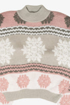 Tarazzia Pink Snowflake Vintage Fair Isle Sweater (1980s)