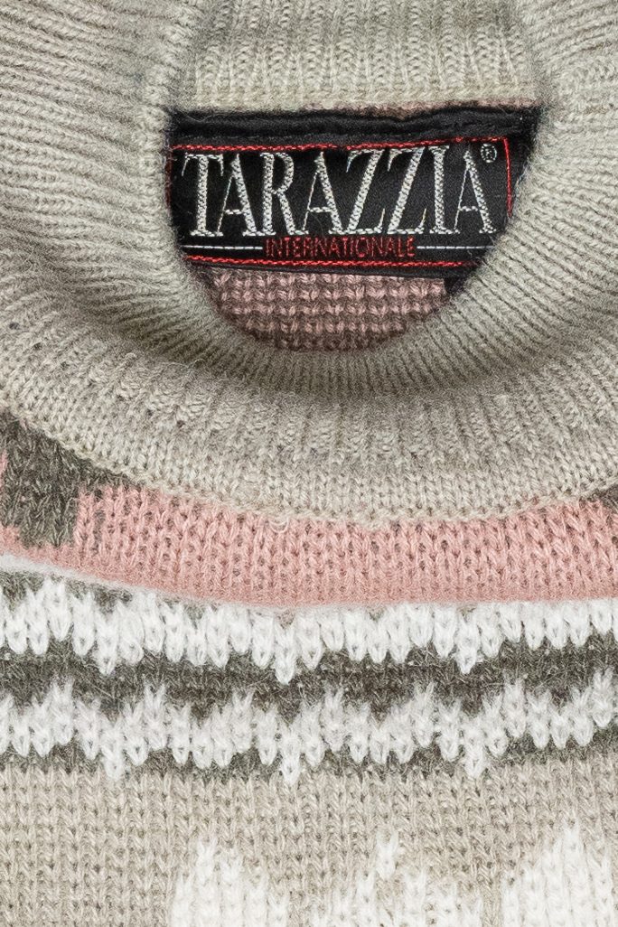 Tarazzia Pink Snowflake Vintage Fair Isle Sweater (1980s)