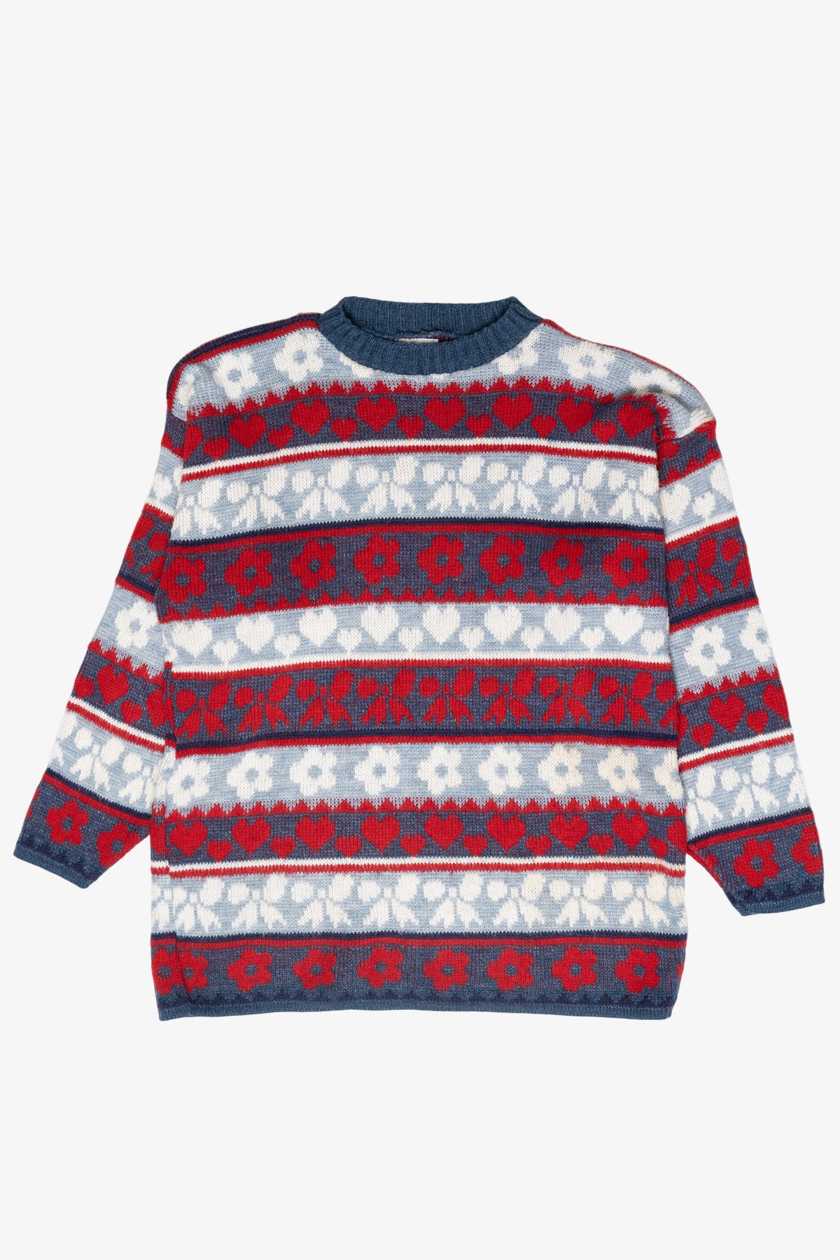 Huntington Ridge Vintage Blue Flowers Sweater (1990s)