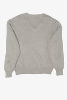 Vintage Light Gray Geometric Pattern Cascade V-Neck Sweater (1970s)