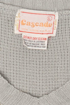 Vintage Light Gray Geometric Pattern Cascade V-Neck Sweater (1970s)