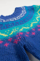 Bright Blue Fair Isle Sweater 726