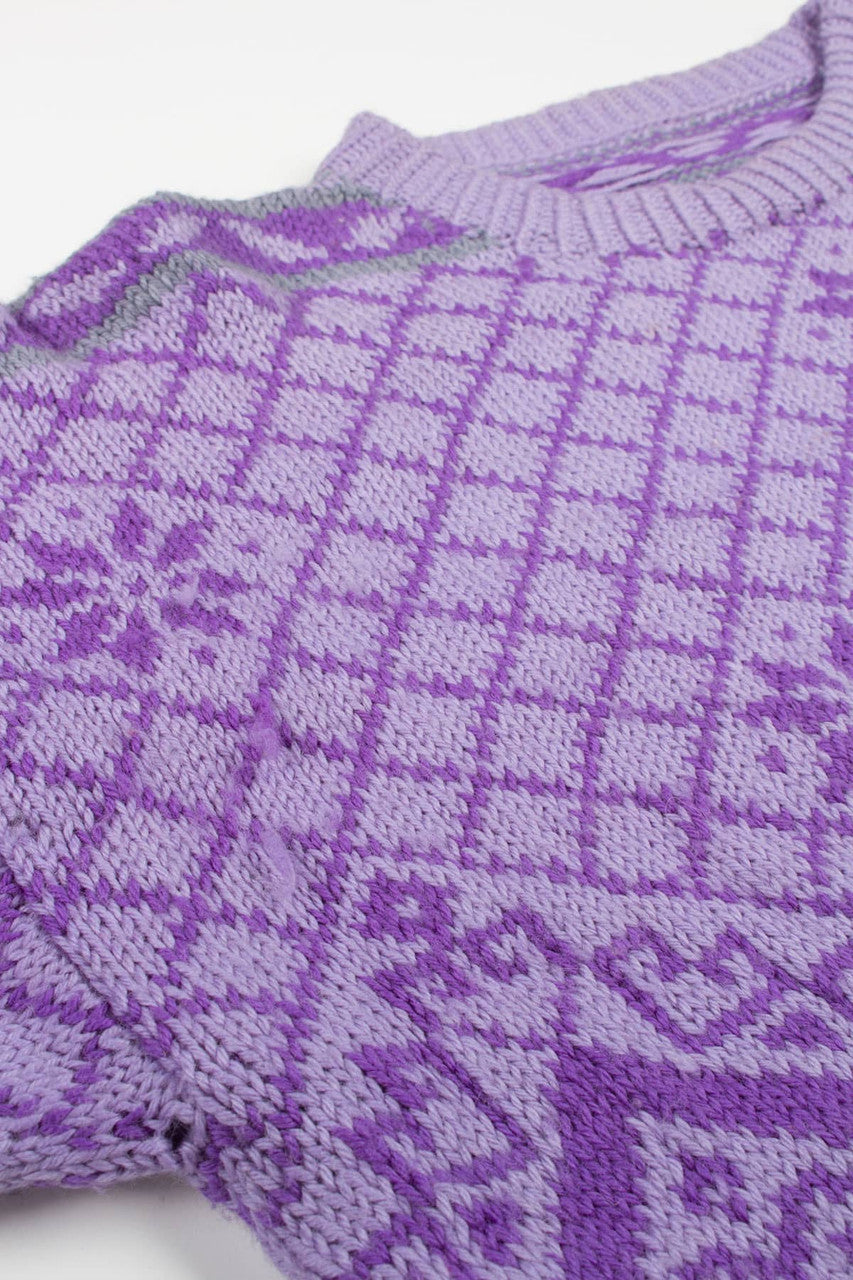 Vintage Lilac Fair Isle Sweater 780