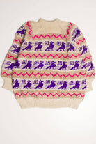 Vintage Purple Ravens Fair Isle Sweater 798