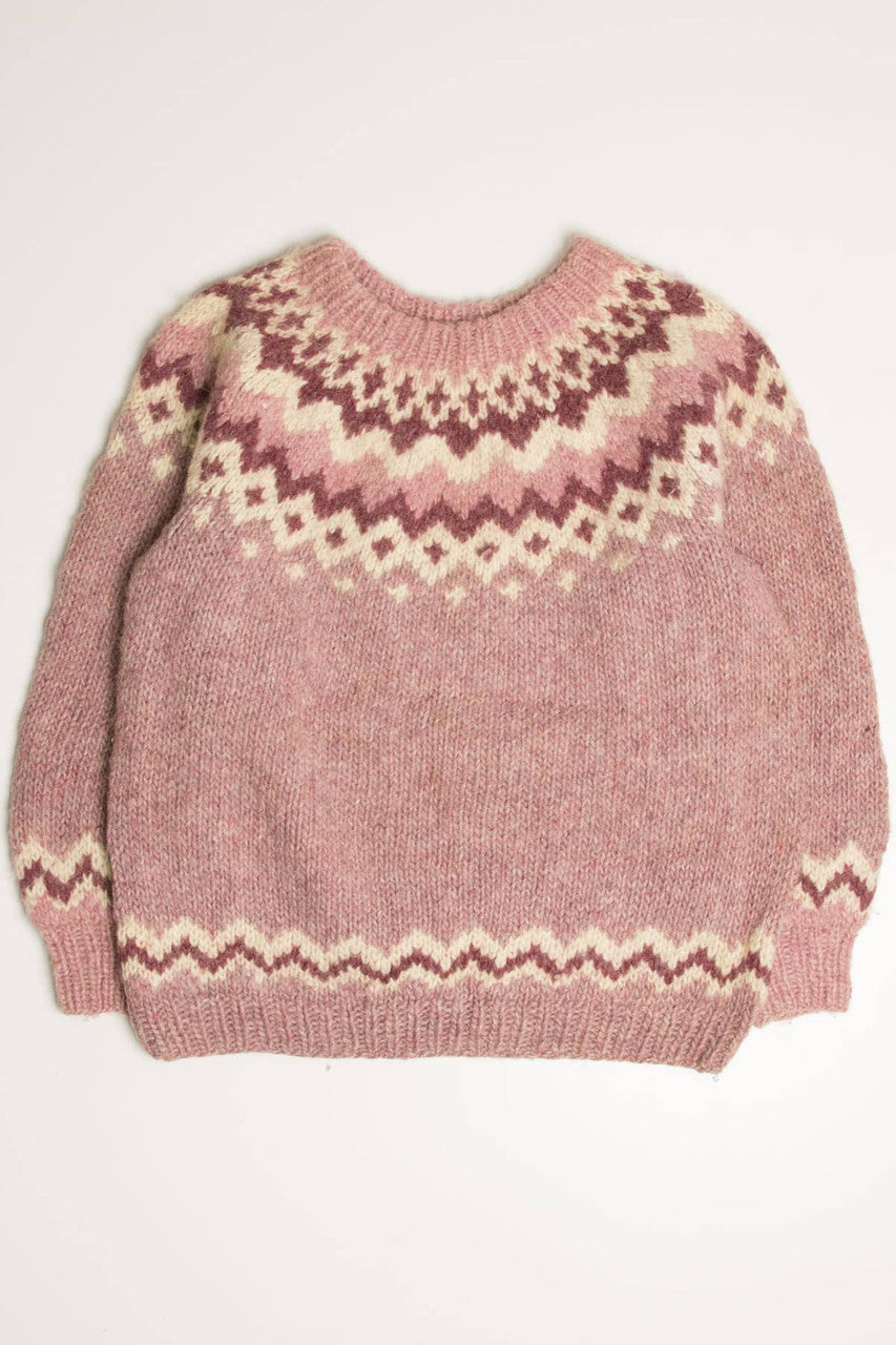 Vintage Pink Fair Isle Sweater 809