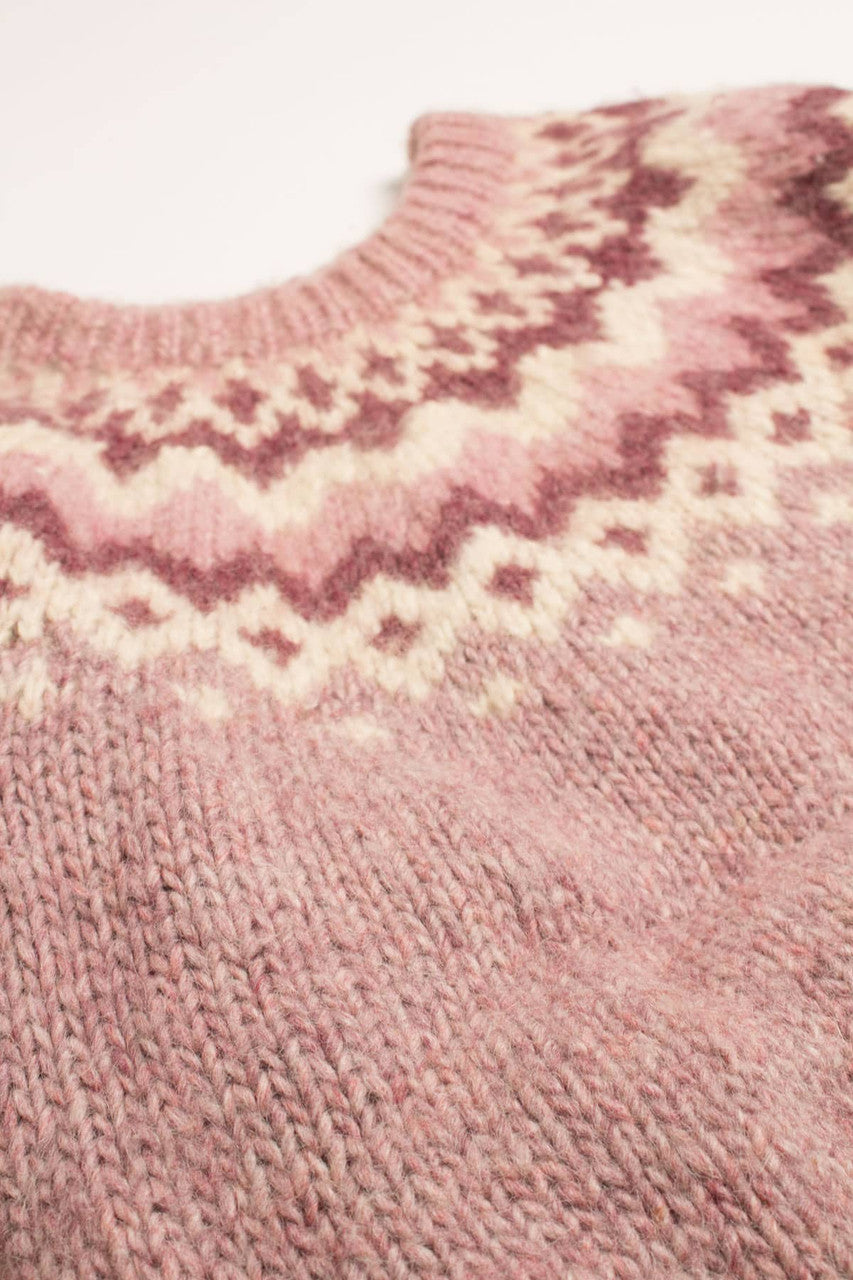 Vintage Pink Fair Isle Sweater 809