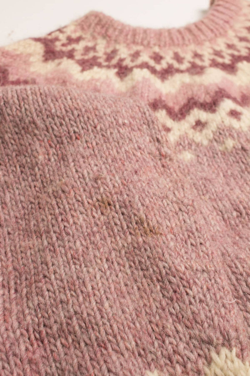 Vintage Pink Fair Isle Sweater 809