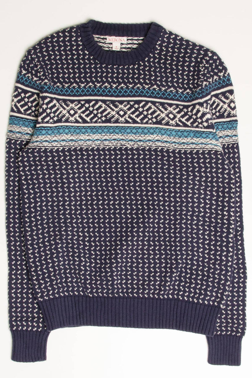 Navy Merona Fair Isle Sweater 818