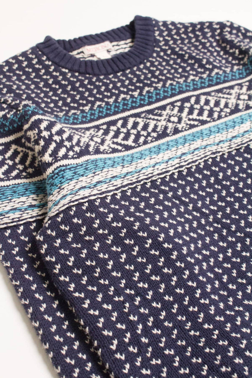 Navy Merona Fair Isle Sweater 818