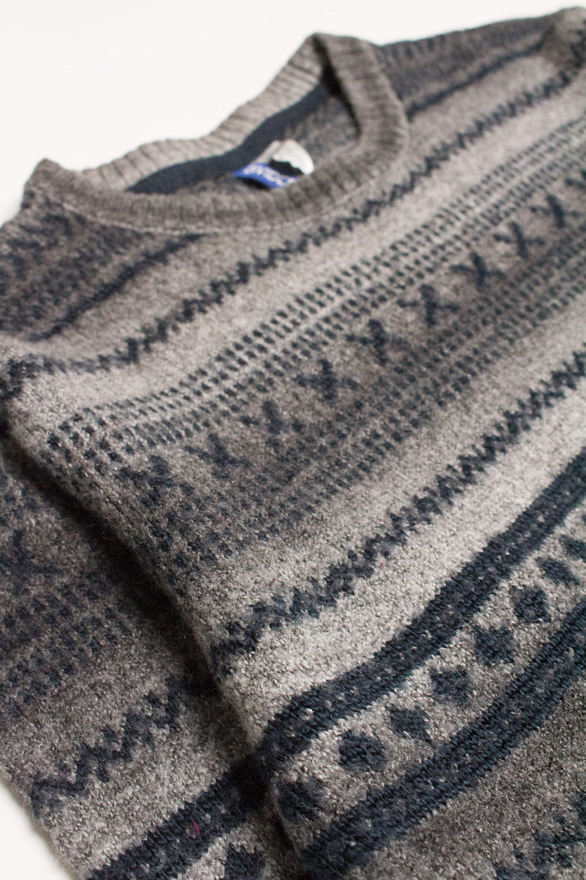 Charcoal Fair Isle Sweater 827