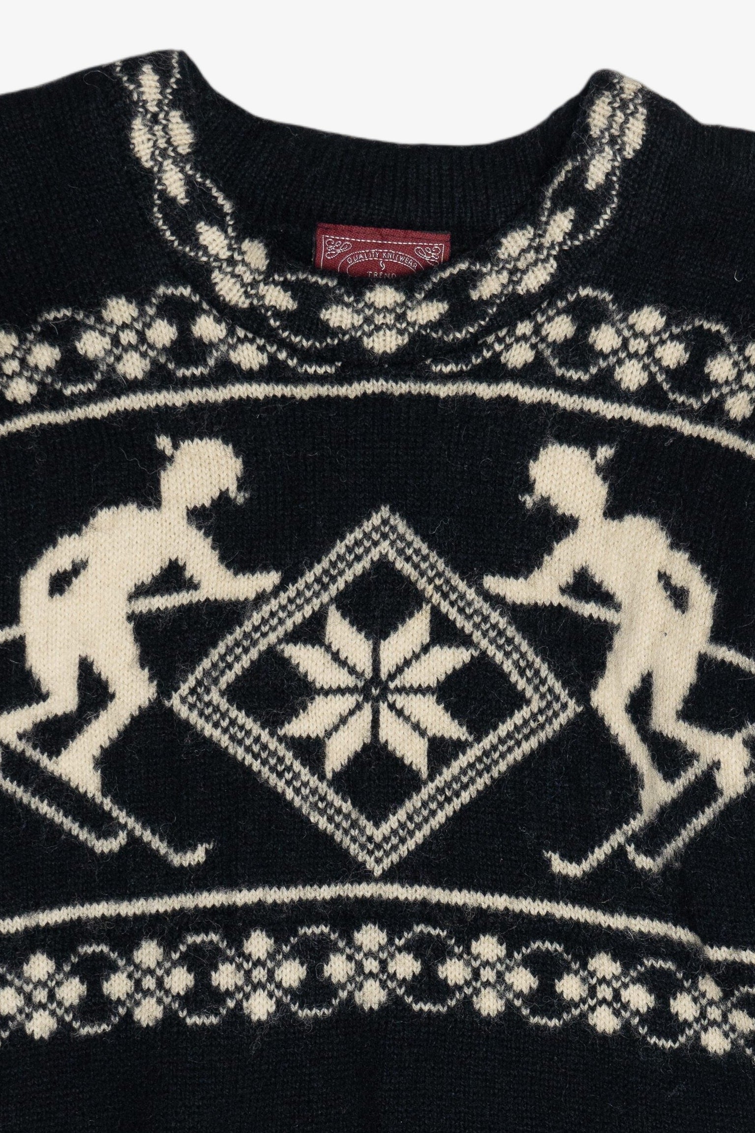 Vintage Skjaeveland Norway Ski Motif Wool Sweater (1980s)