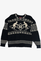 Vintage Skjaeveland Norway Ski Motif Wool Sweater (1980s)