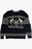 Vintage Skjaeveland Norway Ski Motif Wool Sweater (1980s)