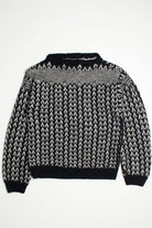 Vintage Black and White Fair Isle Sweater