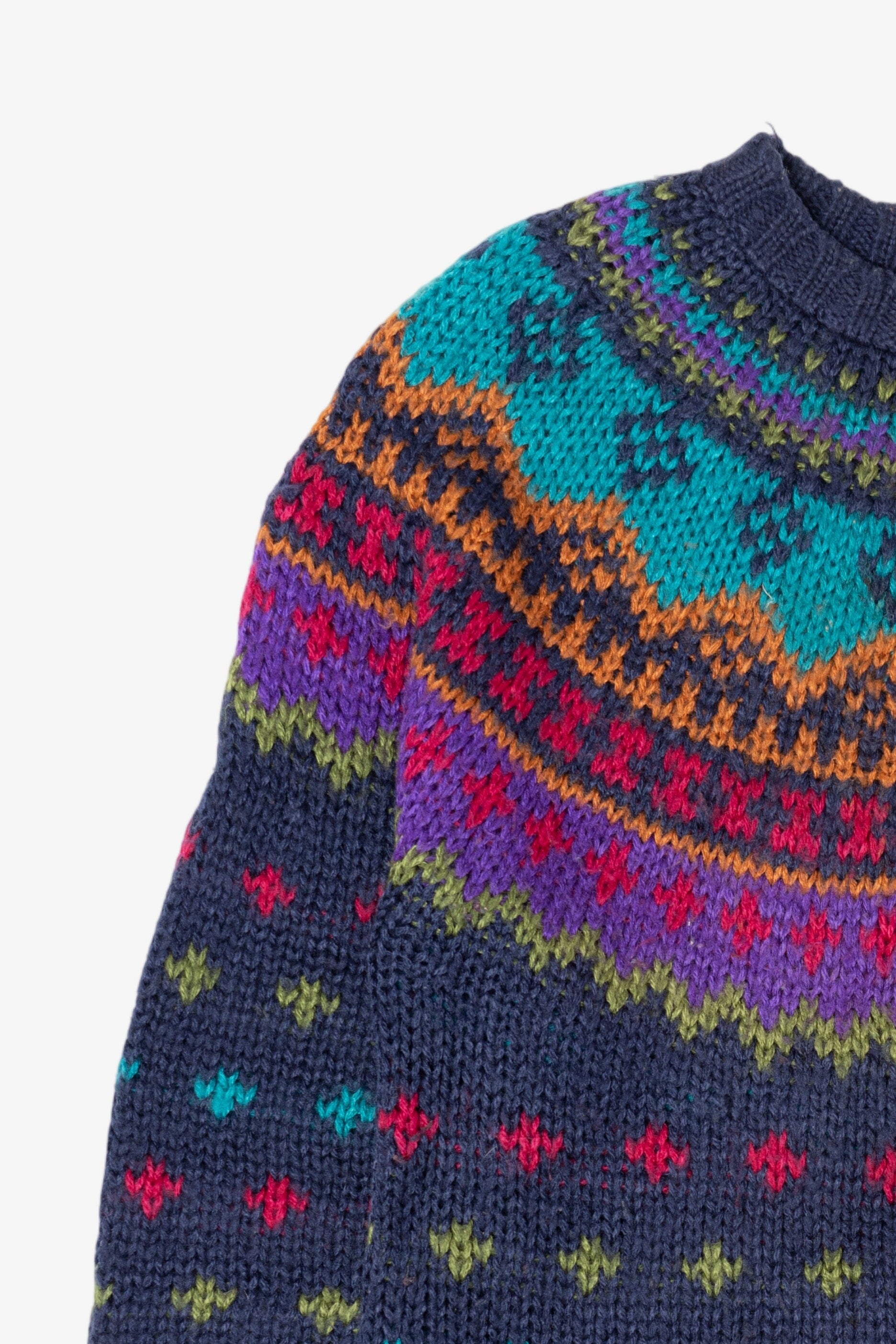 Vintage Hand Knit I.V.Y Fair Isle Sweater (1990s)