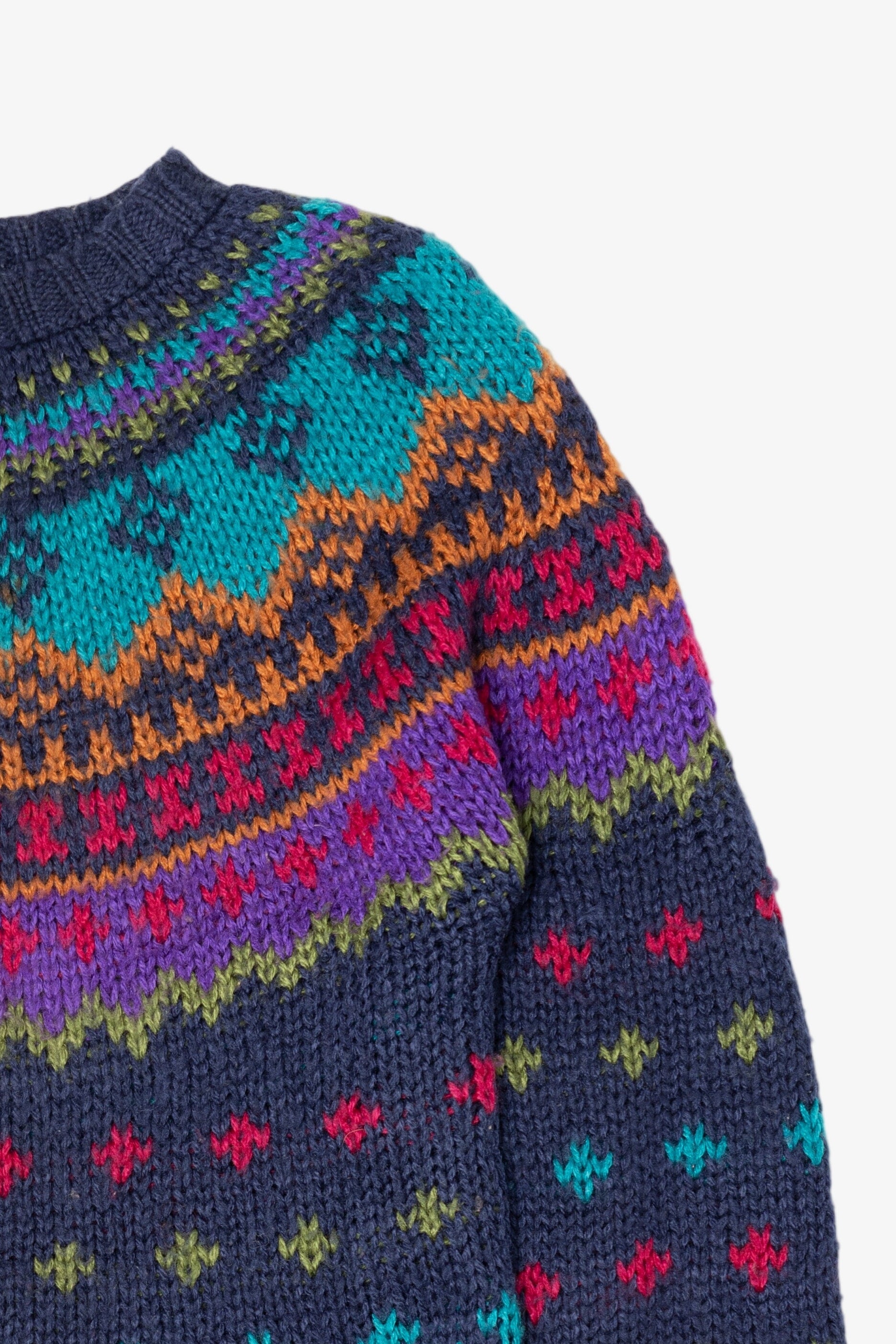 Vintage Hand Knit I.V.Y Fair Isle Sweater (1990s)