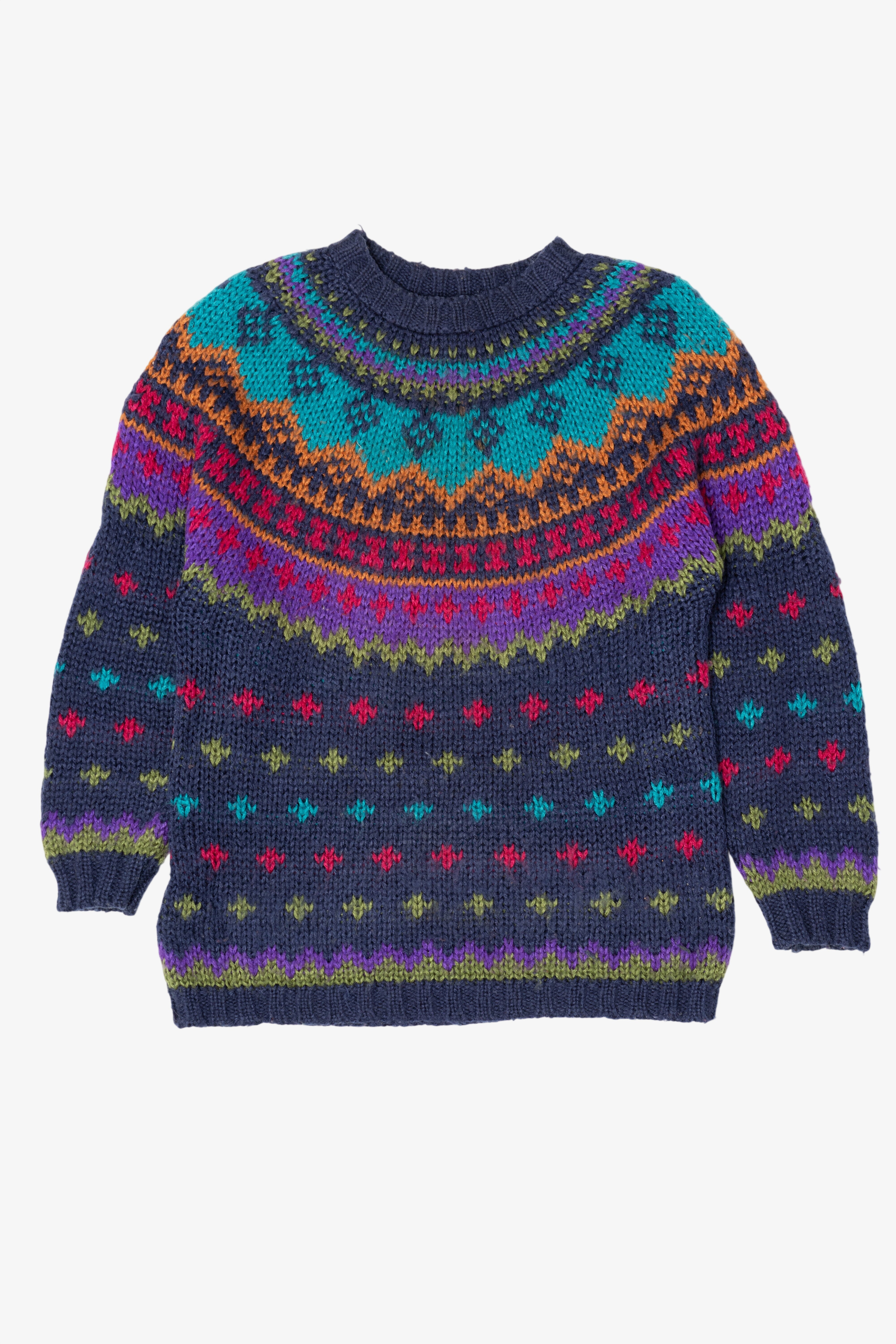 Vintage Hand Knit I.V.Y Fair Isle Sweater (1990s)
