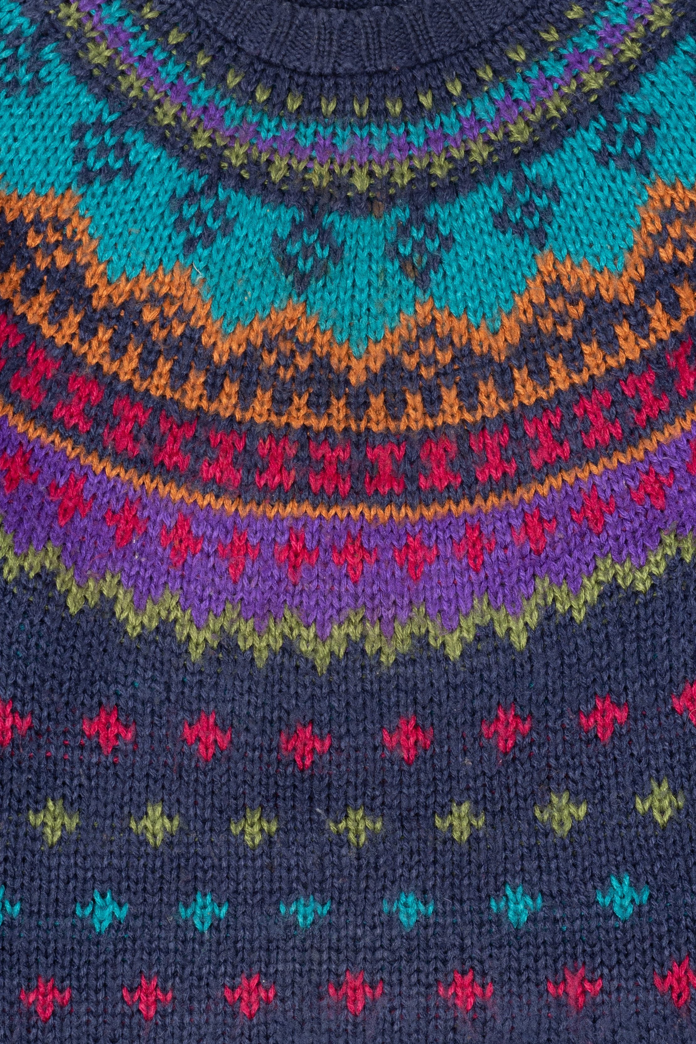 Vintage Hand Knit I.V.Y Fair Isle Sweater (1990s)