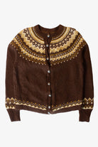 Vintage Brown Fair Isle Cardigan (1980s)