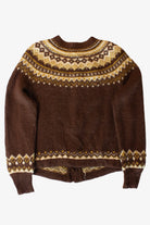 Vintage Brown Fair Isle Cardigan (1980s)
