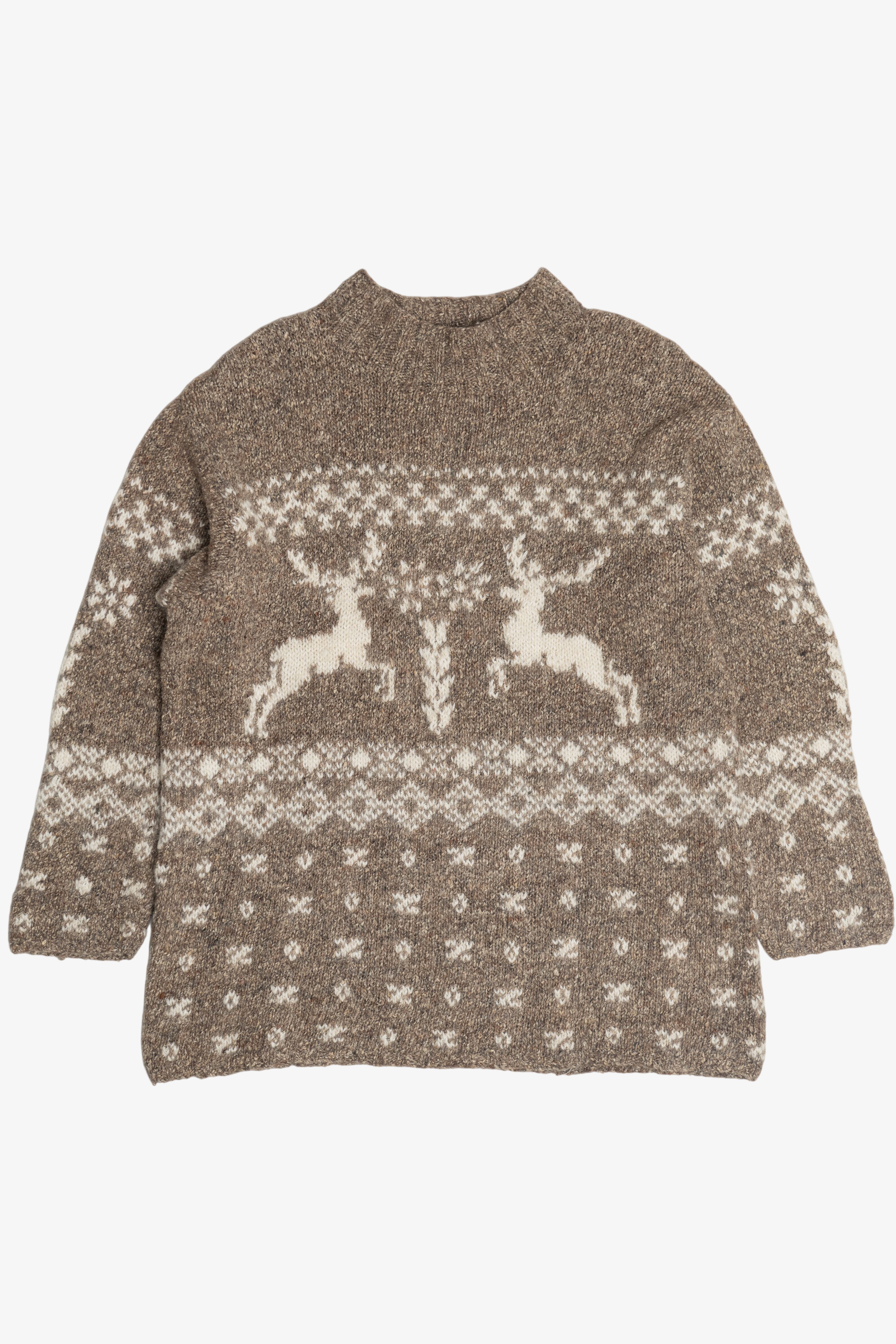 Vintage Reindeer Fair Isle Wool Sweater (1990s)