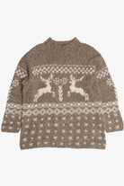 Vintage Reindeer Fair Isle Wool Sweater (1990s)