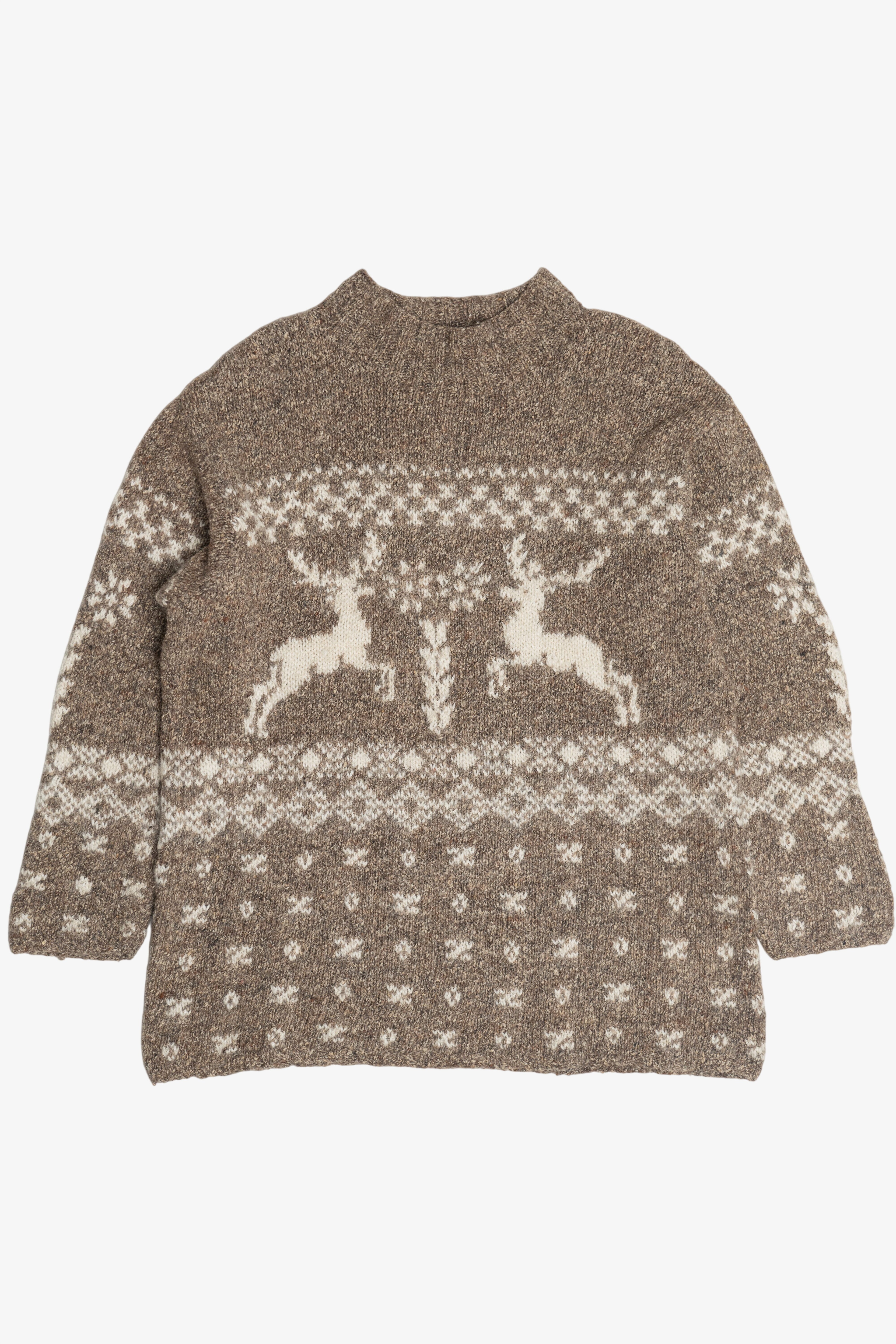 Vintage Reindeer Fair Isle Wool Sweater (1990s)