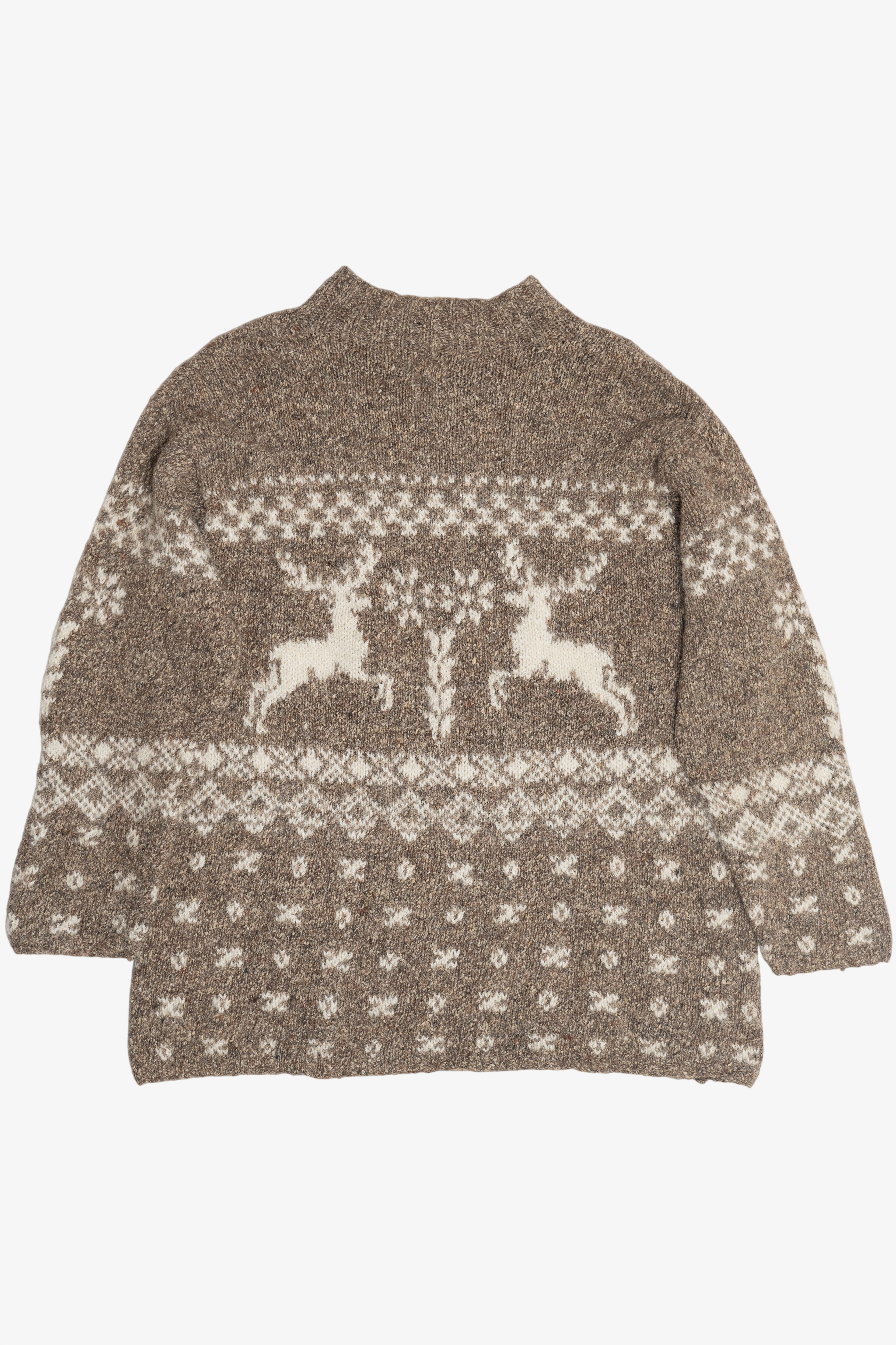 Vintage Reindeer Fair Isle Wool Sweater (1990s)