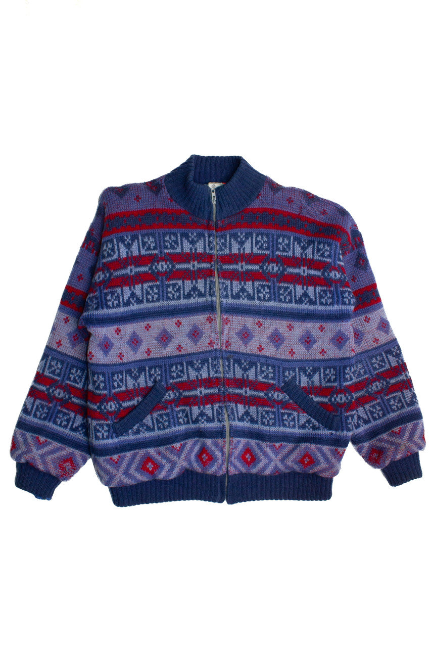 Vintage Purple Char Fair Isle Sweater (1980s)
