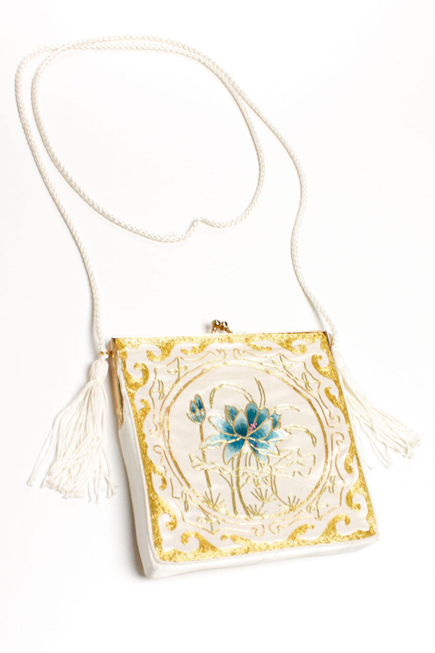 Vintage Floral Tassel String Purse
