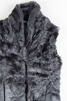 Steel Blue Faux Fur Vest