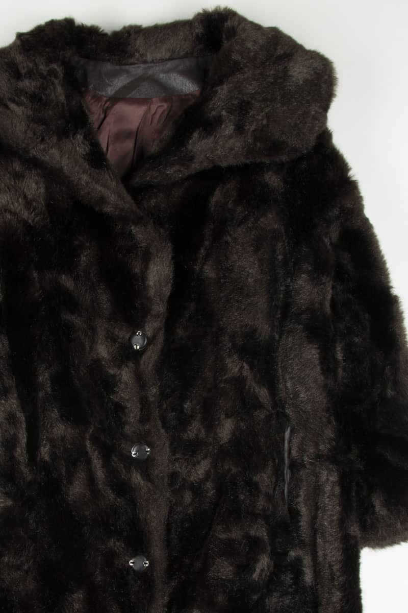Brown Faux Fur Long Coat