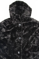Reversible Black Hooded Vintage Fur Coat