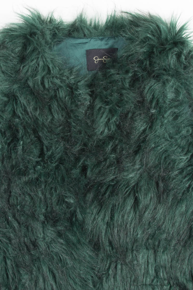 Green Shag Fur Vest