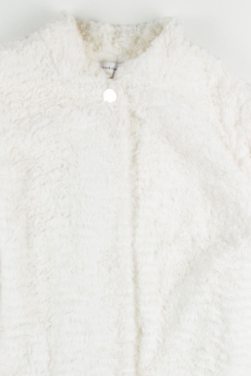 White Textured Fur Coat