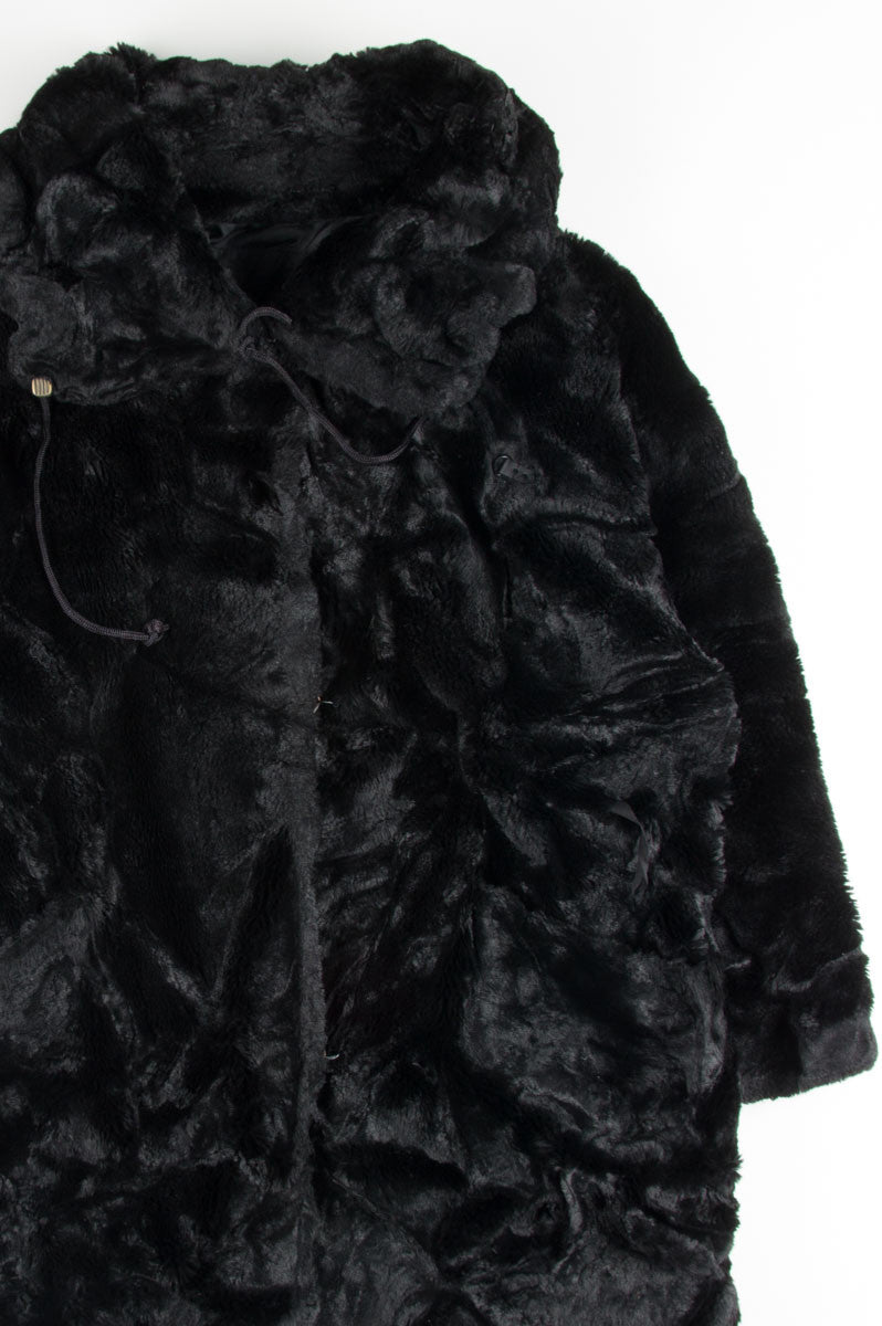 Black Faux Fur Coat 4