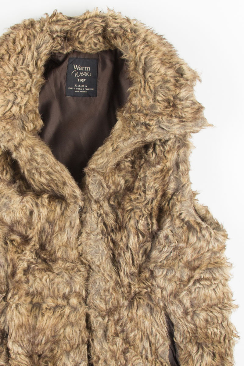 Brown Faux Fur Vest
