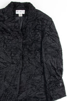 Black Textured Faux Fur Coat