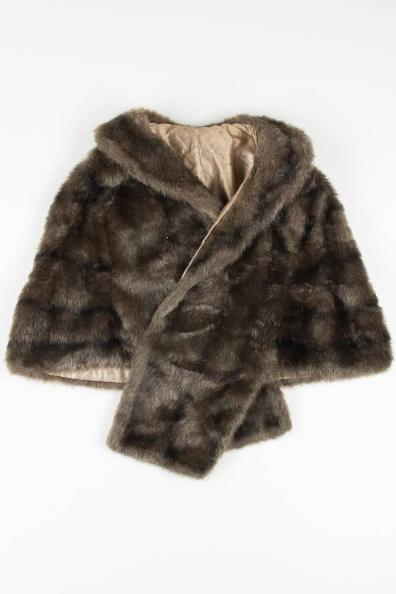 Brown Faux Fur Shawl
