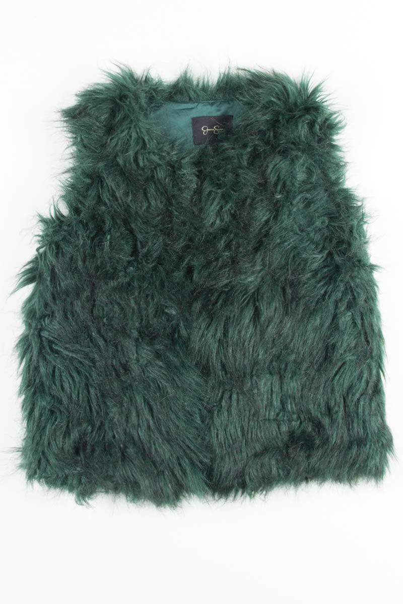 Green Shag Fur Vest