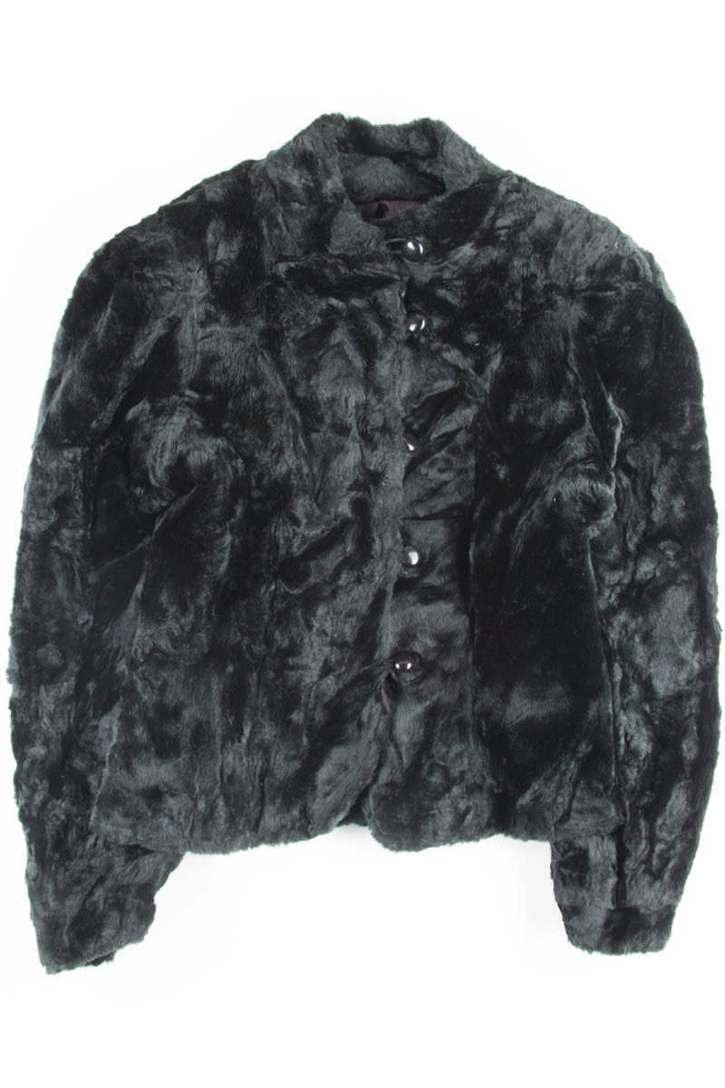 Black Vintage Fur Coat 2