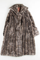 Brown Multicolor Fur Coat