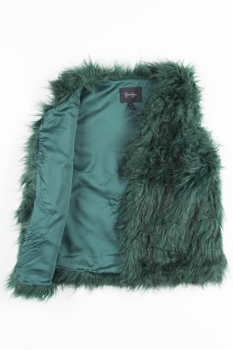 Green Shag Fur Vest