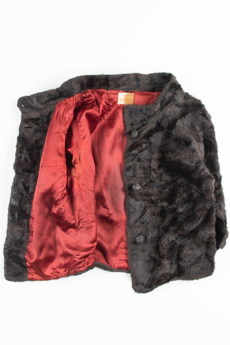 Short Brown Vintage Fur Coat